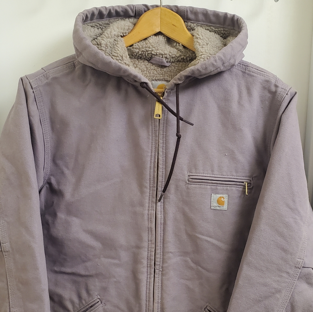 🤩Rare carhartt sherpa lined jacket size women's L - Picture 2 of 8